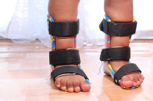 Black ankle foot orthosis 