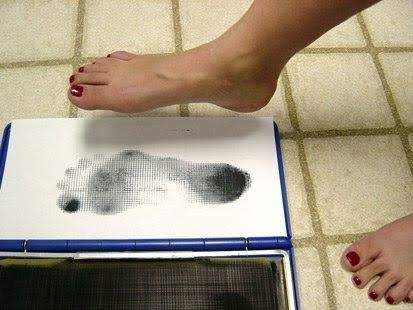 Ink foot imprint