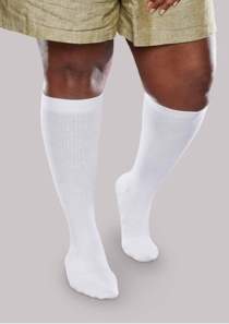 White knee-high MEDICAL COMPRESSION HOSIERY